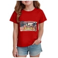 thumbnail image 1 of TOWED22 Independence Day Girls Shirt American Flag Graphic Tees Patriotic Short Sleeve Tshirts Summer Tops(Red,11-12 Y), 1 of 4