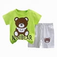 thumbnail image 1 of TOWED22 Infant Baby Boy Clothes 2 Pieces Crewneck Short Sleeve Round Neck Top T-Shirt Truck Graphic Pocket Cargo Shorts Outfits(Light Green,3-6 M), 1 of 4