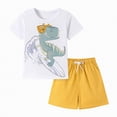thumbnail image 1 of TOWED22 Infant Baby Boy Summer Outfits 2pcs Round Neck Short Sleeve Crewneck Top Pocket Shorts Truck Graphic Clothes(White,4-5 Y), 1 of 9