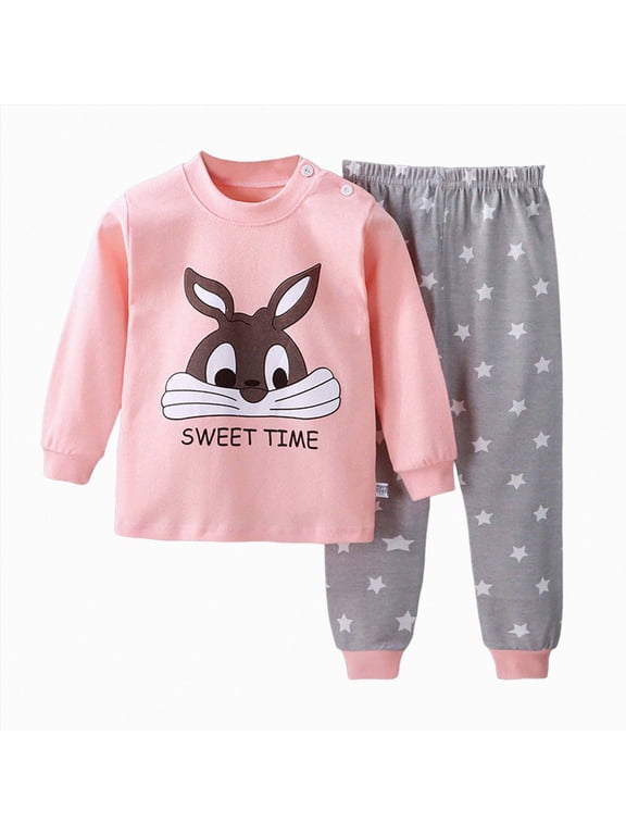 Infant Baby Girl Fall Winter Outfits Clothes Set Long Sleeve Soft Sweatshirt + Pants 2pcs for Preschool(Pink,3-4 Y)