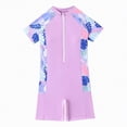 thumbnail image 1 of TOWED22 Infant Baby Girls Swimsuit Toddler Bathing Suit Long Sleeve Zipper One-Piece Rash Guard Ruffle Swimwear Purple,7-8 Y, 1 of 8
