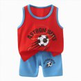 thumbnail image 1 of TOWED22 Infant Boy Summer Clothes 2pcs Sets Sleeveless Tank Top Tee + Cute Graphic Elastic Shorts Casual Outfits(Red,9-18 M), 1 of 4