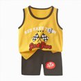 thumbnail image 1 of TOWED22 Infant Boy Summer Clothes 2pcs Sets Sleeveless Tank Top Tee + Cute Graphic Elastic Shorts Casual Outfits(Yellow,6-9 M), 1 of 4