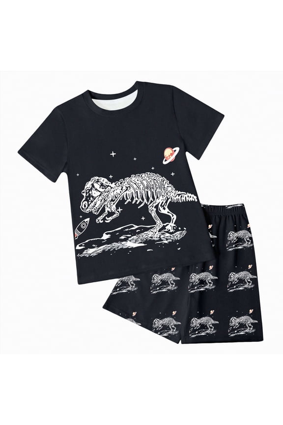 Infant Kids Toddler Baby Boy Summer Outfit Short Sleeve T-Shirt Tops and Striped Shorts 2Pcs Clothes Set(Watermelon Red,7-8 Y)