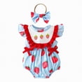thumbnail image 1 of TOWED22 Infant Newborn Baby Girl Ruffle Sleeveless Romper Summer Clothes Outfit with Cute Floral Print Jumpsuit Blue,0-3 M, 1 of 9