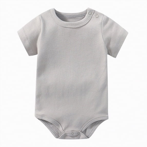 TOWED22 Infant Romper Solid Color One Piece Onesie Short Sleeve Summer Clothes for 0~12M Baby Light Gray,0-3 M