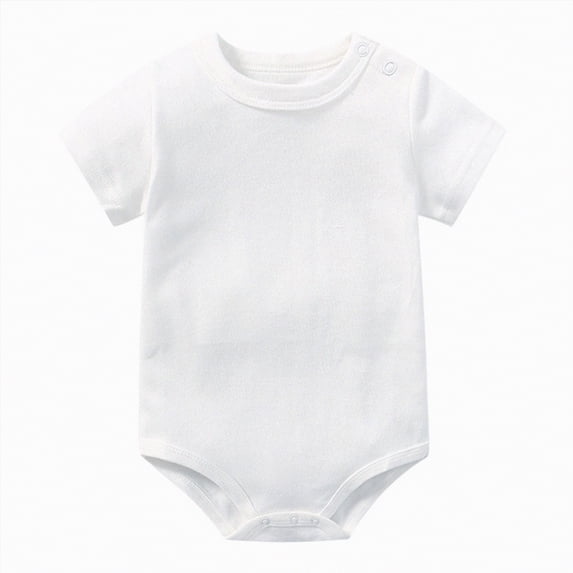 TOWED22 Infant Romper Solid Color One Piece Onesie Short Sleeve Summer Clothes for 0~12M Baby White,18-24 M