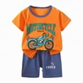 thumbnail image 1 of TOWED22 Infant Toddler Baby Boy Clothes 2pcs Short Sleeve T-Shirt Top Casual Shorts Dinosaur Outfits(Orange,4-5 Y), 1 of 4