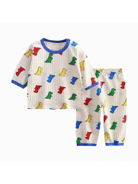 Infant Toddler Baby Girl Boy 2 Piece Long Sleeve T Shirt and Stretch Pants Set Cartoon Print Fall Winter Clothes Outfits Clothing(Light Blue,3-4 Y)