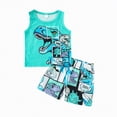 thumbnail image 1 of TOWED22 Infant Toddler Boy Casual Outfits 2pcs Sleeveless Tank Shirt + Print Drawstring Shorts Summer Clothes Set(Green,6-9 M), 1 of 9