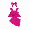 thumbnail image 1 of TOWED22 Infant Toddler Girl 2 Piece Cute Clothes Sets Sleeveless Tank Top and Shorts Lovely Outfits Baby Summer Clothing(Hot Pink,18-24 M), 1 of 6