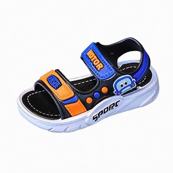 TOWED22 Kid Sandals Boy Summer Sports Hiking Sandals Adjustable Straps Toddler Little Big Kid(Black,8)