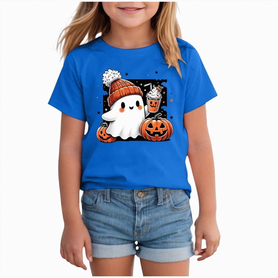 TOWED22 Kid Toddler Girls Boys Halloween Shirts Cute Graphic T-Shirt Spooky Season Outfits Tees Short Sleeve Tops