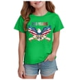 thumbnail image 1 of TOWED22 Kids American Flag Tops 4th of July Girls Shirts Patriotic Tee Tshirts Short Sleeve Holiday Outfit(Green,7-8 Y), 1 of 5