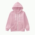 thumbnail image 1 of TOWED22 Kids Boys Girls Hoodie Sweatshirt Full Zip Up Casual Long Sleeve Solid Jacket Kids Lightweight Outwear with Pockets(Pink,3-4 Y), 1 of 5