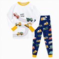 thumbnail image 1 of TOWED22 Kids Boys Pajamas 2 Piece Long Sleeve Print Top and Pants Set Cotton Pjs Sleepwear Little Boys Fall Winter 6-12 Months 12-24 Months 2t 3t 4t 5t 6t 7t 8t 9t Children,Yellow,5-6 Y, 1 of 8