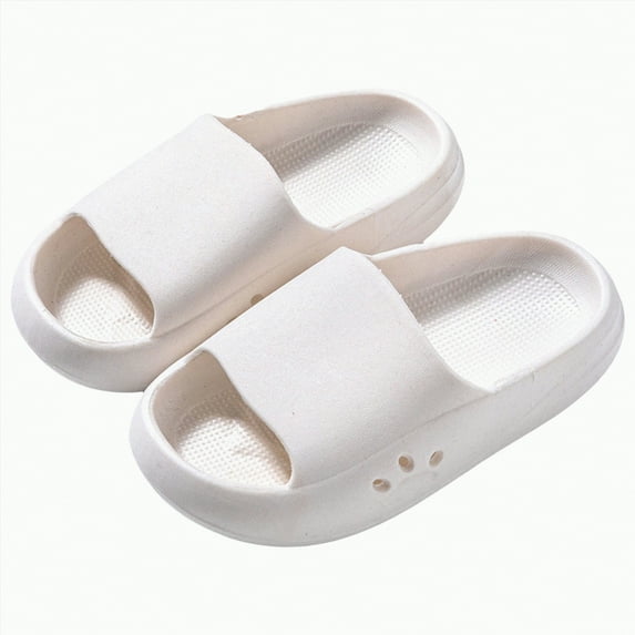 TOWED22 Kids Cloud Slides Boys Girls Pillow Slippers Shower Slip on Slide Sandals(White,2)