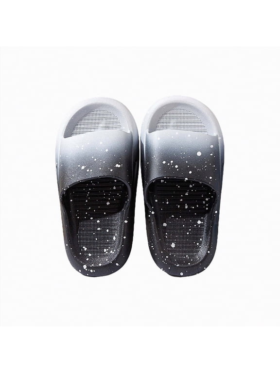 Kids Cloud Slides Boys Girls Shower Slippers Slip on Slide Sandals Non-slip Summer Beach Pool Shoes(Black,3.5)