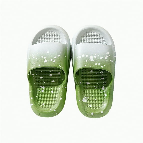 TOWED22 Kids Cloud Slides Boys Girls Shower Slippers Slip on Slide Sandals Non-slip Summer Beach Pool Shoes(Green,7.5)