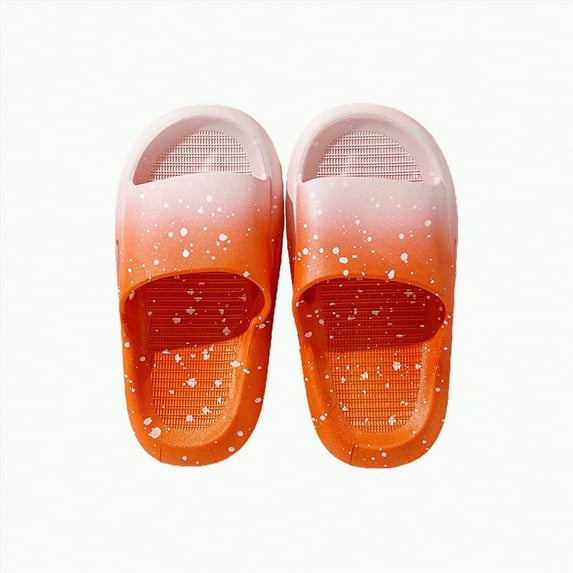 TOWED22 Kids Cloud Slides Boys Girls Shower Slippers Slip on Slide Sandals Non-slip Summer Beach Pool Shoes(Orange,6.5)