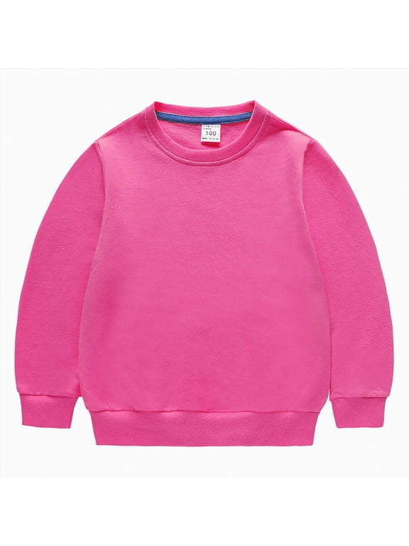 Kids Cotton Sweatshirt Basic Thin Long Sleeve Crewneck Pullover for Toddler and Girls Tops,4-5 Y