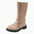thumbnail image 1 of TOWED22 Kids/Girls/Children Low Heel Fashion Knee/Calf High Riding Boots(Khaki,2.5), 1 of 5