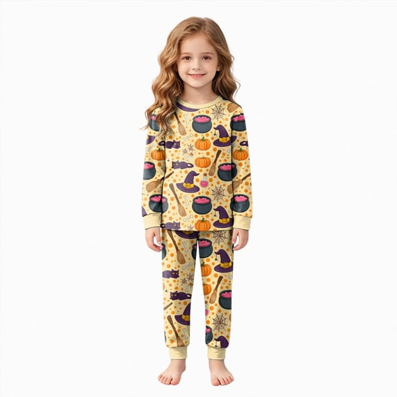 TOWED22 Kids Halloween Pajamas Funny Print Graphic Sleepwear Toddler Girls Boys Cute Graphic Halloween Pjs Sets