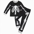 thumbnail image 1 of TOWED22 Kids Halloween Pajamas Toddler Boys Skeleton Glow in The Dark Pjs Girls Pumpkin Sleepwear Clothes Sets, 1 of 7