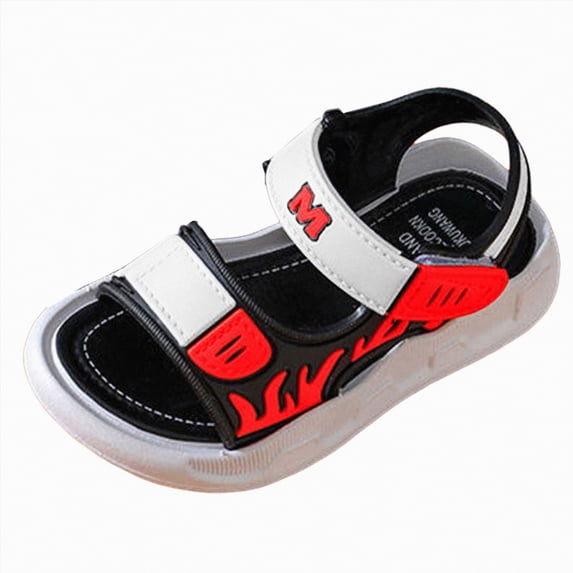 TOWED22 Kids Hiking Sport Sandals with Back Strap Adjustable Athletic Orthopedic Walking Sandals for Boys Girls(Red,11.5)