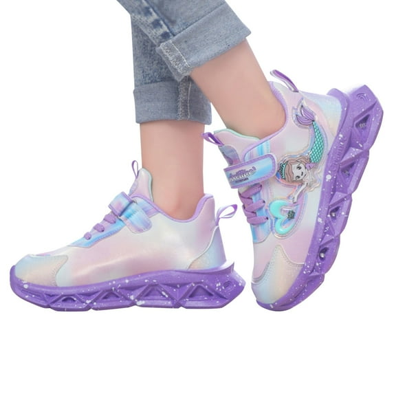 TOWED22 Kids Light Up Shoes Toddler Girls Boys Breathable Led Flashing Sneakers Lightweight Breathable Running Shoe Purple,5.5-6 Years