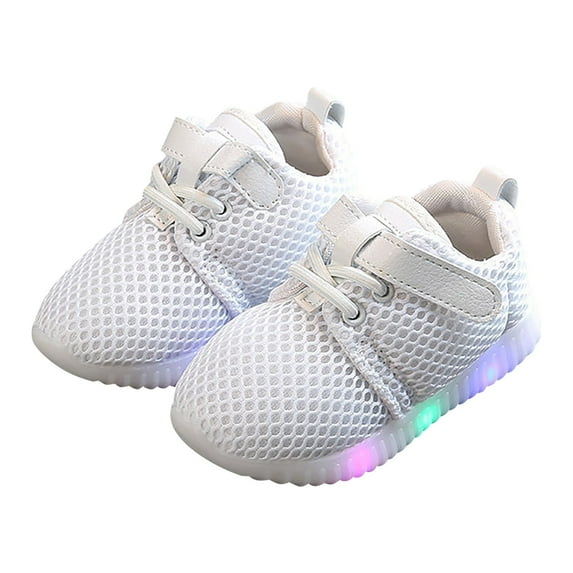 TOWED22 Kids Light Up Shoes for Boys Girls Toddler Sneakers Lightweight Breathable Running Shoe White,36-42