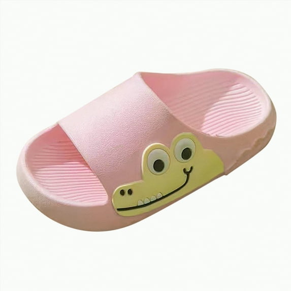 TOWED22 Slides Sandals for Toddler Girls Anti-slip & Quick Drying EVA Pillow Slides with Comfy Cushioned Thick Sole for Indoor & Outdoor Activities(Red,10)