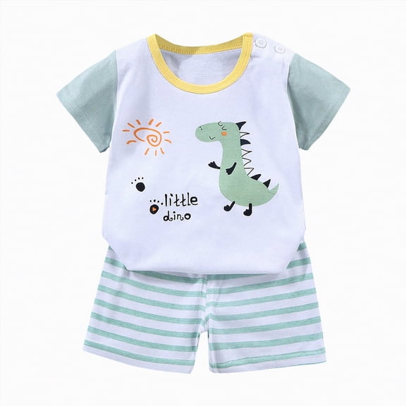 TOWED22 Kids Little Boys' Clothing Sets,Casual Short Sleeve T-shirt and Short Sets Toddler Boys Summer Clothes 2pcs(White,7-8 Y)