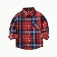 thumbnail image 1 of TOWED22 Kids Little Boys Girls Baby Red Plaid Flannel Long Sleeve Button Down Flannel Shirt Plaid Tops Girl Boy Clothes(Red,11-12 Y), 1 of 9