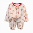 thumbnail image 1 of TOWED22 Kids Pajamas 2 Piece Long Sleeve Print Top and Pants Set Cotton Pjs Sleepwear Little Boys Girls Fall Winter 3 6 9 12 18 24 Months 2 3 4 5 6 7 8 9 Years(Red,3-4 Y), 1 of 4