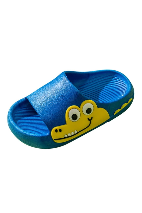Kids Shoes Thick Shower Toddler Girls Slippers Boys Sole Bathroom Slippers Sandals Girls Slides Cute Soft Shoes for Toddler Anti-slip Outdoor Slippers(Blue,11)