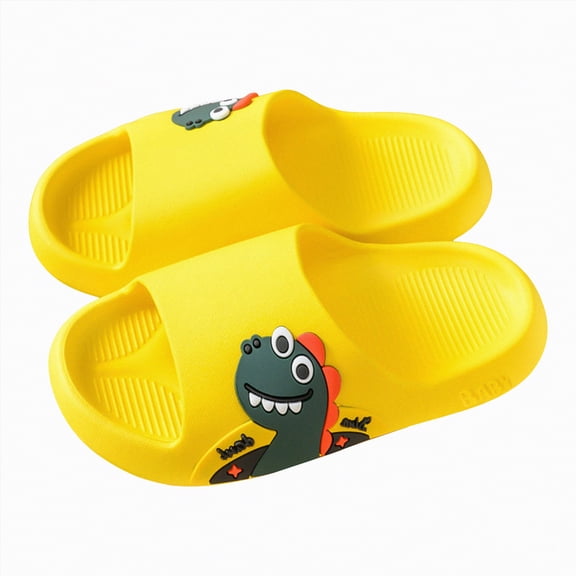 TOWED22 Kids Slide Sandals EVA Cloud Slippers Open Toe Soft Slides Lightweight Non-slip Unisex Children Cozy Summer Flip Flop Shoes(Yellow,8)