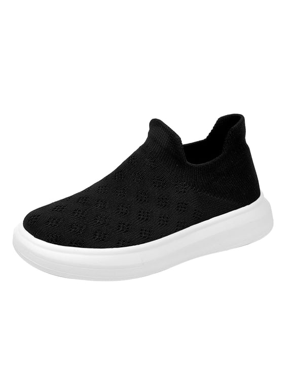 Kids Sneakers Boys Mesh Lightweight Breathable Fashion Casual Shoes Slip On Outdoor Sports Shoes Baby Running Shoes(White,3)