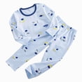 thumbnail image 1 of TOWED22 Kids Toddler Boy Pajamas Pj Set Long Sleeve Snug Fit Soft & Cozy Sleepwear Loungewear 2-Pack 6-12 Months 12-24 Months 2t 3t 4t 5t 6t 7t 8t 9t Children,Blue,6-12 M, 1 of 7