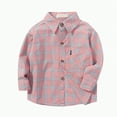 thumbnail image 1 of TOWED22 Kids Toddler Flannel Shirt Jacket Plaid Long Sleeve Lapel Button Down Shacket Baby Boys Girls Fall Shirt Coat Outwear(Light Pink,2-3 Y), 1 of 3