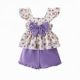 thumbnail image 1 of TOWED22 Kids Toddler Girl Summer Clothing 2pcs Sleeveless Tank Shirts and Casual Shorts Sets Outfits Clothes(Purple,4-5 Y), 1 of 3
