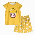 thumbnail image 1 of TOWED22 Kids Toddler Girl Sweet Summer Clothing 2 Piece Sleeveless Tank Shirts and Shorts Adorable Casual Sets with Pockets(Yellow,4-5 Y), 1 of 5