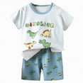 thumbnail image 1 of TOWED22 Kids Toddler Infant Girls Boys Clothes Shorts Sets 2 Piece Adorable Print Short Sleeve Round Neck Top Shirt Casual Outfit(Light Blue,2-3 Y), 1 of 4