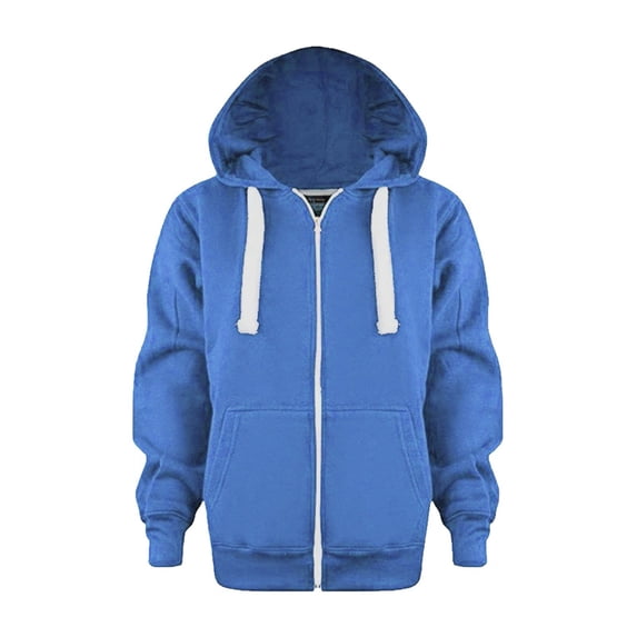 TOWED22 Kids Zip Up Hoodie Soft Brushed Hooded Sweatshirt with Pockets Sport Jacket for Boys and Girls(Blue,9-10 Y)