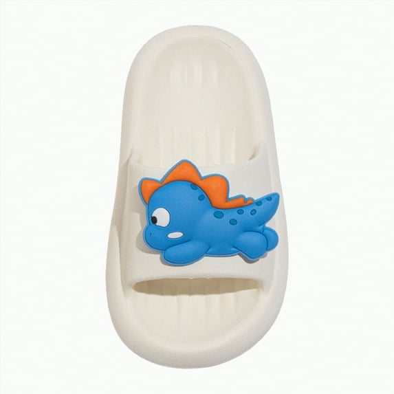 TOWED22 Kids slides, Girls Slides Non-slip Summer Beach Pool Shoes Toddler Cartoon Slide Sandals Indoor& Outdoor Garden Slippers Shower Shoes(White,13)