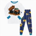 thumbnail image 1 of TOWED22 Little Boys Girls Sleepwear Pajama Set 2 Piece Cotton Long Sleeve Print Top and Pants Soft Pjs Jammies Fall Winter 3 6 9 12 18 24 Months 2 3 4 5 6 7 8 9 Years(White,3-4 Y), 1 of 5