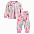 thumbnail image 1 of TOWED22 Little Boys Pajama Set 2Pcs Long Sleeve Pullover Top with Elastic Waist Pants Cotton Print Soft Sleepwear 6-12 Months 12-24 Months 2t 3t 4t 5t 6t 7t 8t 9t Children,Pink,4-5 Y, 1 of 6