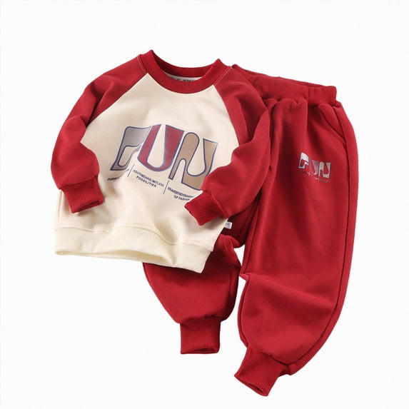 TOWED22 Little Boys Pajamas Toddler Boys Clothes Cotton 2 Pieces Pjs Kids Jammies Sets Fall Winter Sleepwear 6-12 Months 12-24 Months 2t 3t 4t 5t 6t 7t 8t 9t Children,Red,2-3 Y