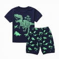 thumbnail image 1 of TOWED22 Little Boys Short Sleeve Pajamas Sets Toddler Cotton Pjs Kids Sleepwears(Navy,2-3 Years), 1 of 9