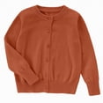 thumbnail image 1 of TOWED22 Little Girl Knit Cardigan Sweater - Toddler Button Down School Uniforms Cardigan(Brick Red,11-12 Y), 1 of 5